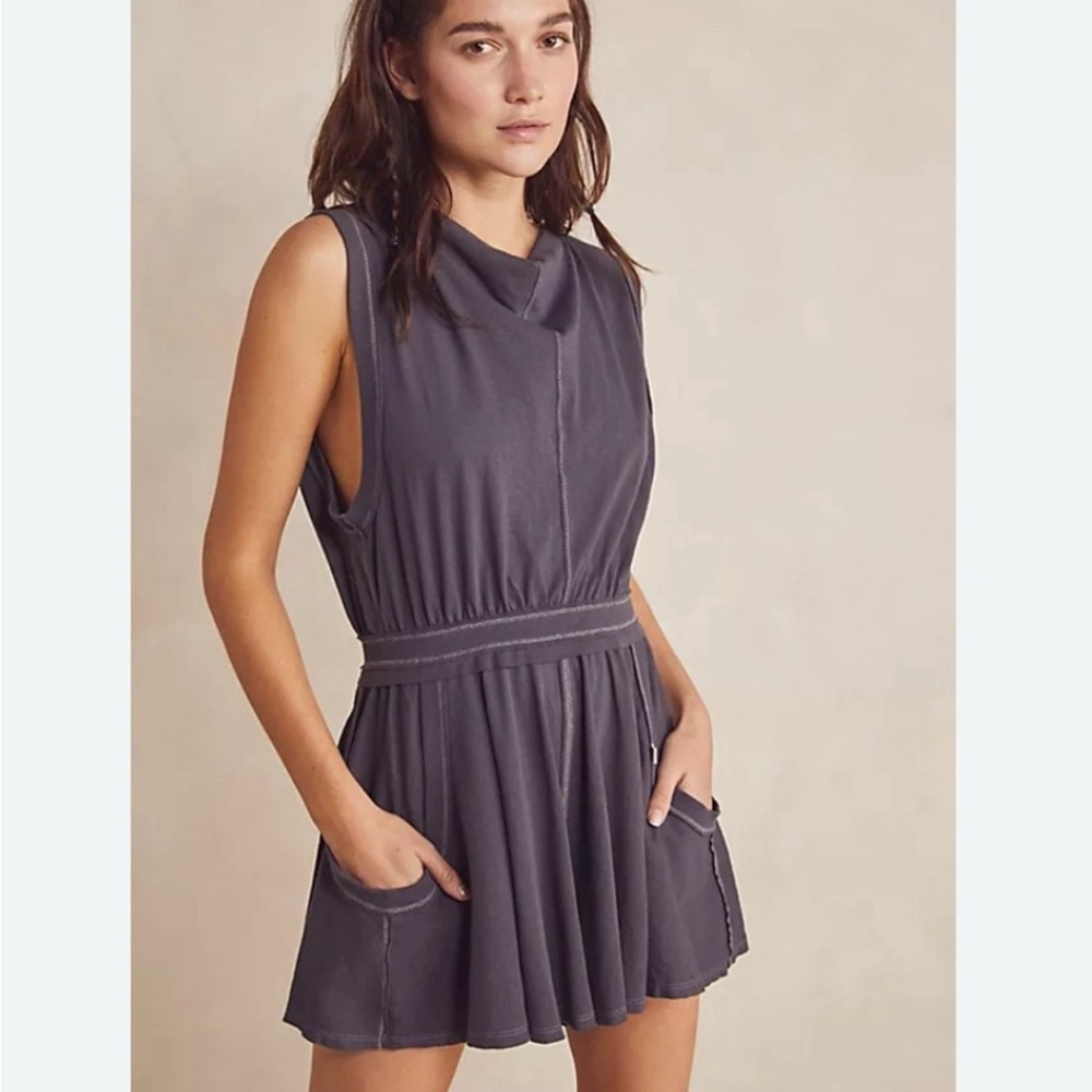 Free People Charcoal Sleeveless Romper